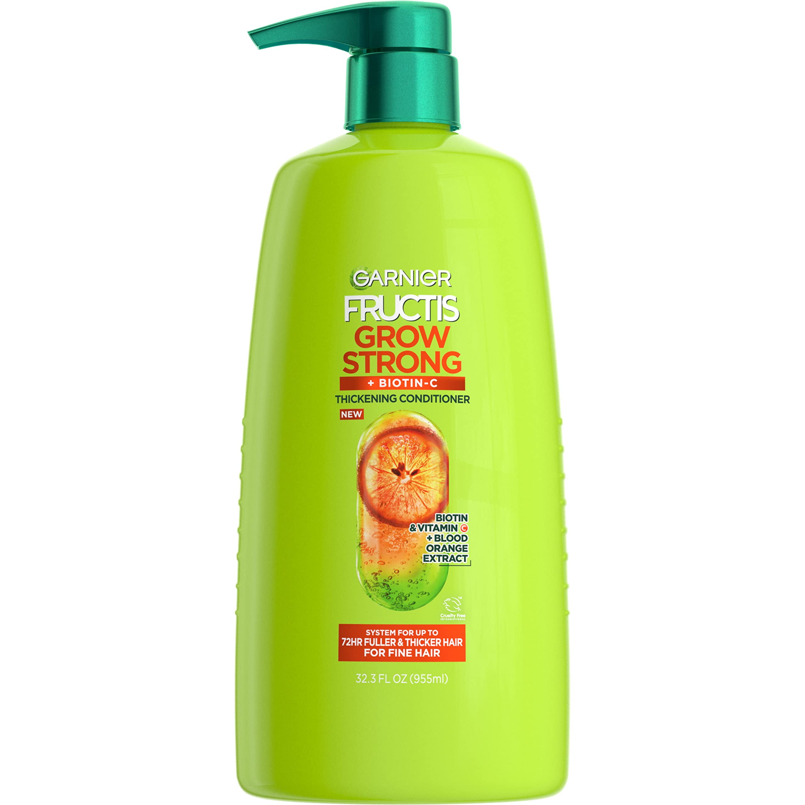 Garnier Fructis Grow Strong Thickening Conditioner for Fine Hair, BiotinC, 32.3 Fl Oz, 1 Count