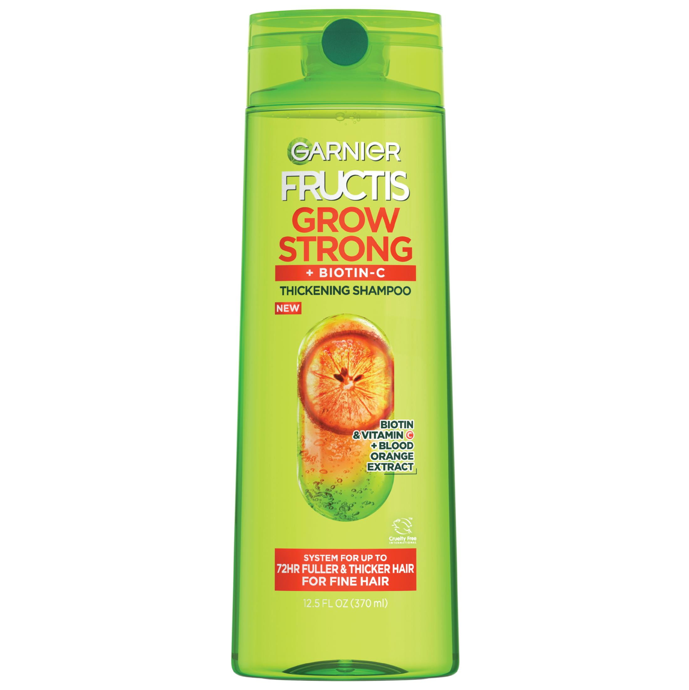 fl Garnier with Strong Shampoo Fructis 12.5 Thickening Grow Biotin, oz