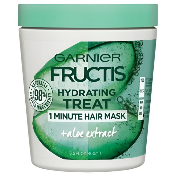 Garnier Fructis Hydrating 1 Minute Hair Mask with Aloe Extract, 13.5 fl oz
