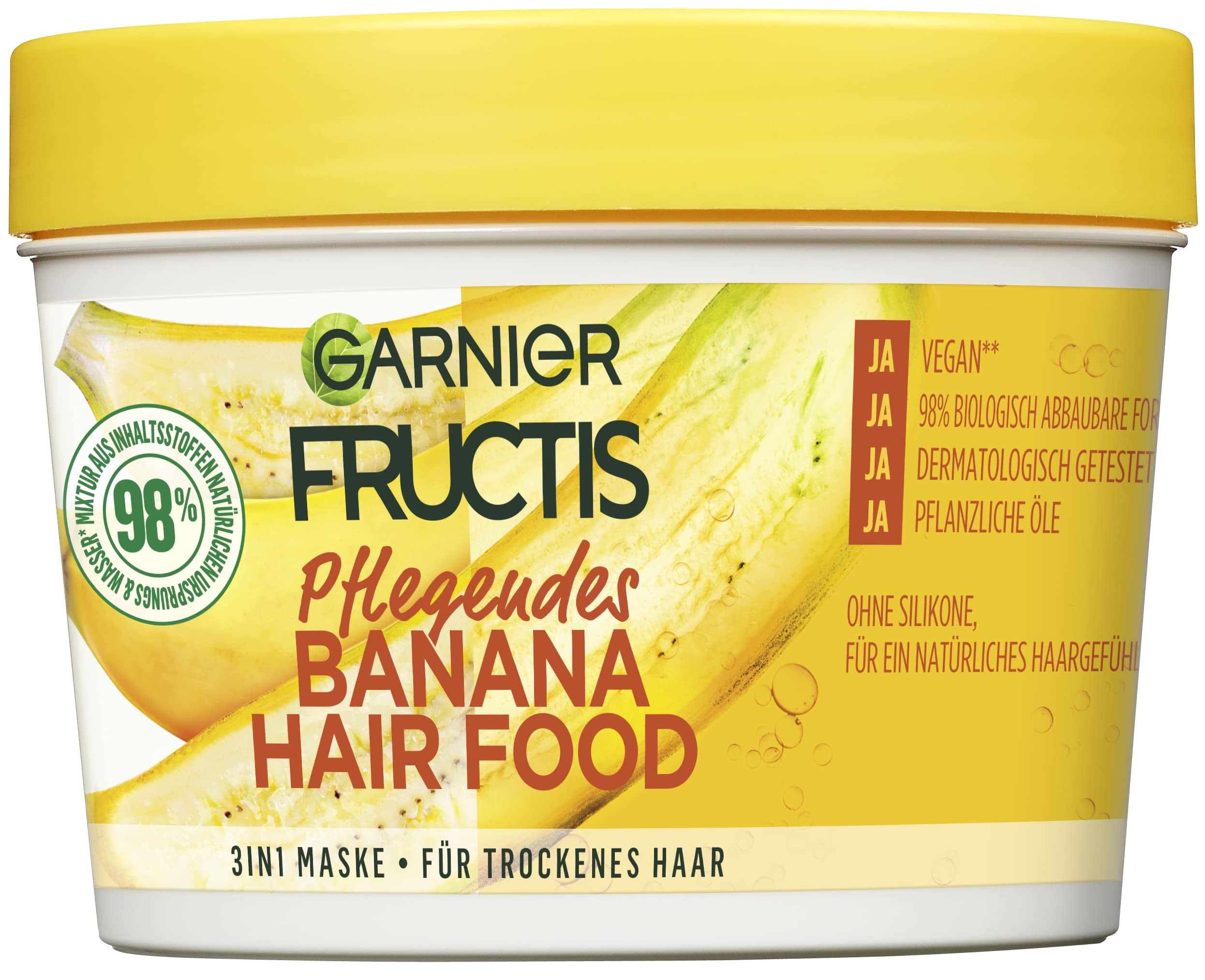 Garnier Fructis Nourishing Banana Hair Food, 3-In-1 Mask For Dry