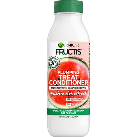 Garnier Fructis Plumping and Nourishing Conditioner with Watermelon Extract for Fine Hair 11.8 fl oz