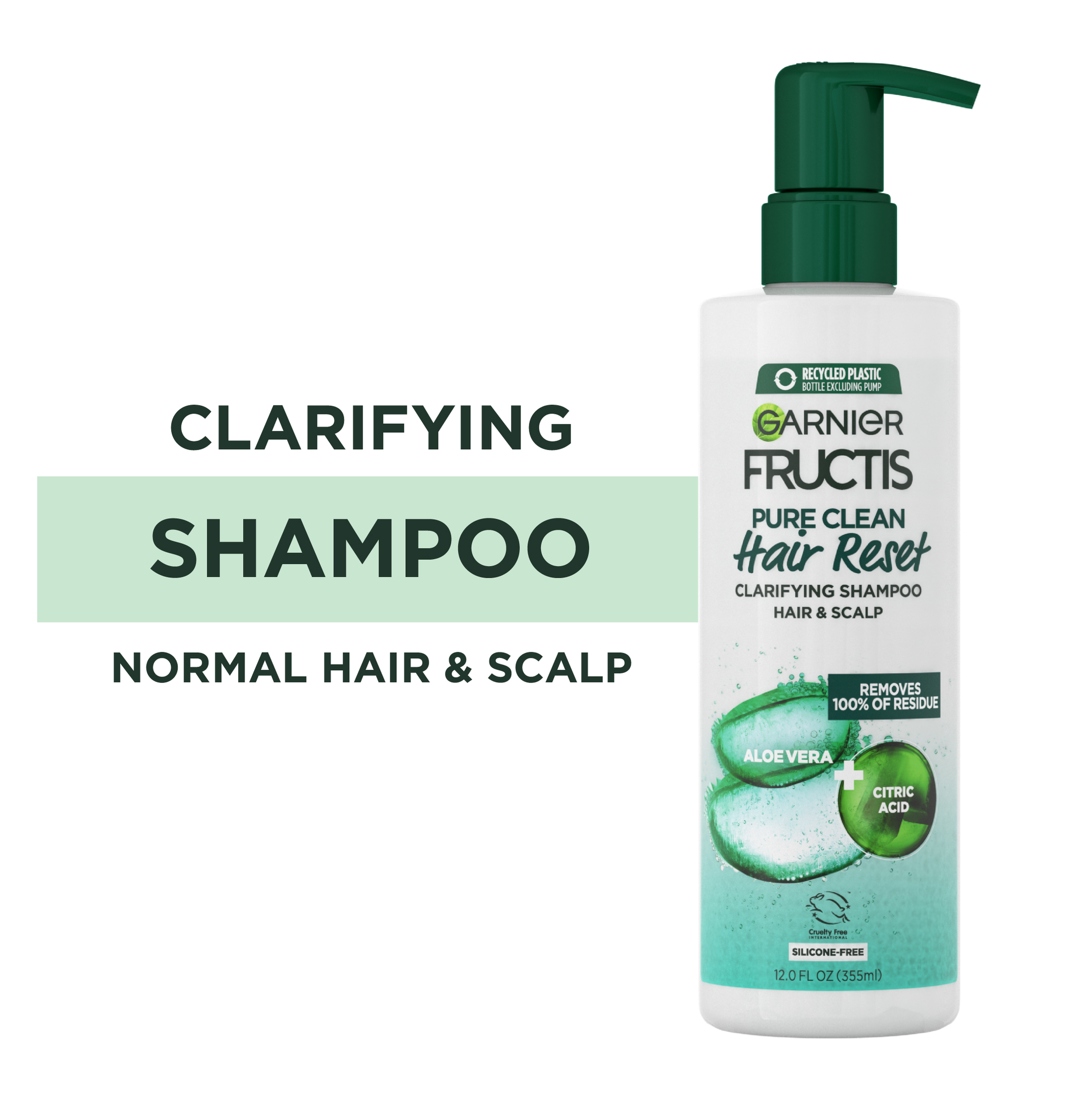 Garnier Fructis Pure Clean Hair Reset Clarifying Shampoo with Aloe Vera, 12 fl oz - image 1 of 7