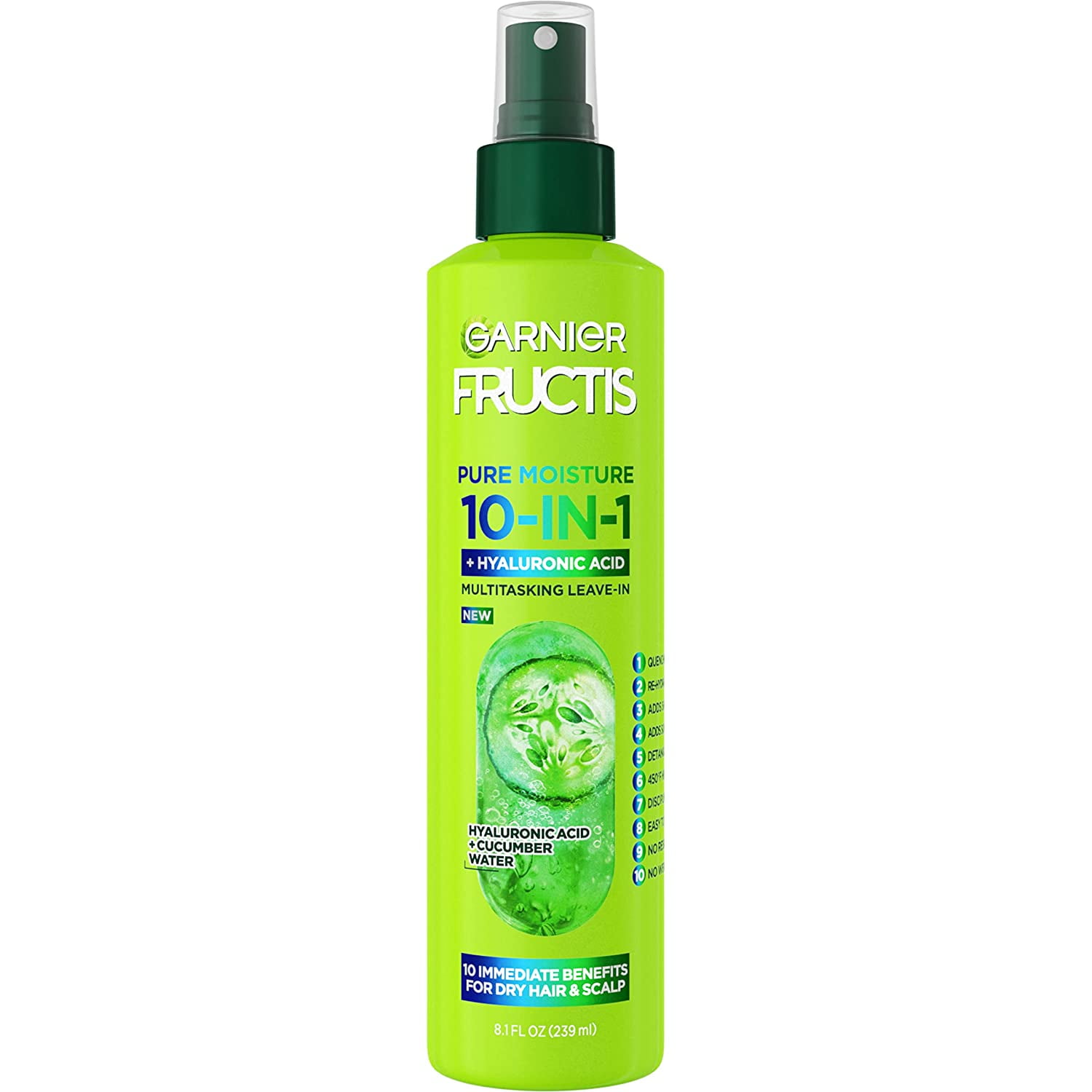 Garnier Fructis Pure Moisture 10In1 Spray, Hair Treatment With 10 Moisturing Benefits For Dry