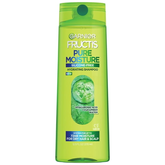Garnier Fructis Pure Moisturizing Hydrating Shampoo with Hyaluronic Acid,  Dry Hair, 12.5 fl oz