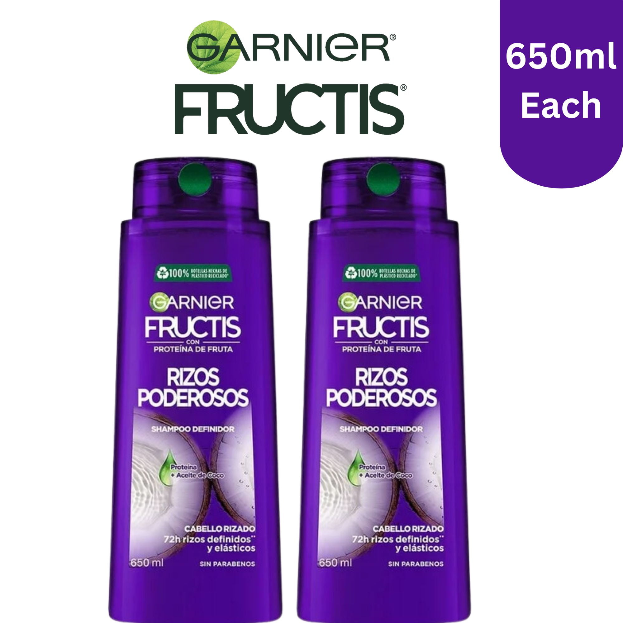 Garnier Fructis Shampoo for Curly and Wavy Hair 650 ml 2 Pcs per Pack