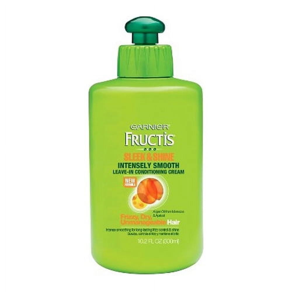 Garnier Fructis Sleek And Shine Intensely Smooth Leave-In Conditioning Hair Cream - 10.2 Oz, 3 Pack
