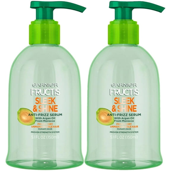 Garnier Fructis Sleek & Shine Anti-Frizz Serum, 5.1 Fluid Ounce (Pack of 2)