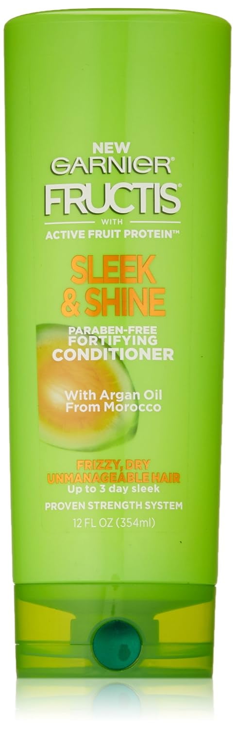 Garnier Fructis Sleek & Shine Conditioner, Frizzy, Dry, Unmanageable Hair, 12 fl. oz.