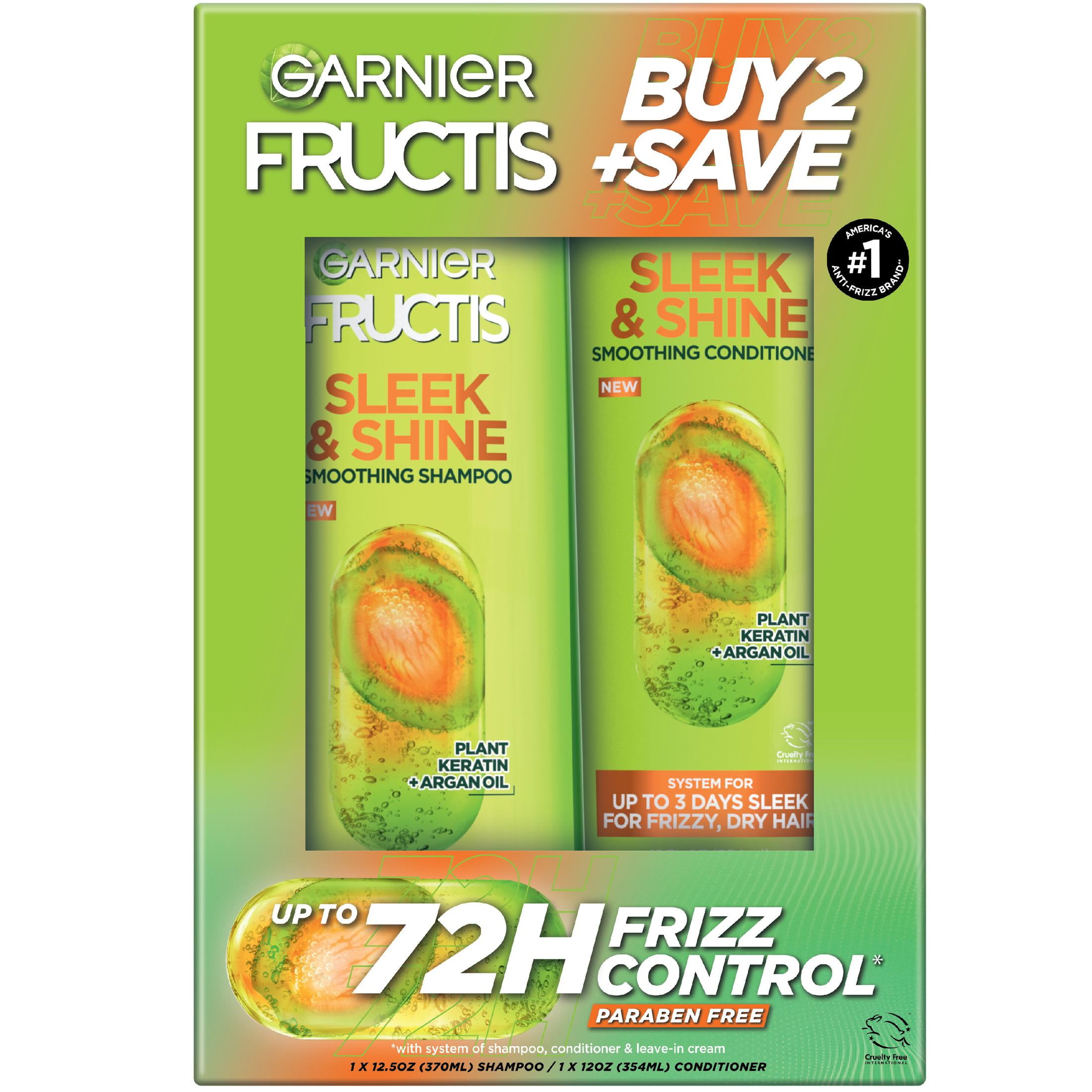 Garnier Fructis Sleek and Shine Shampoo and Conditioner for Frizzy Dry