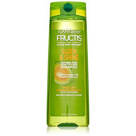 Garnier Fructis Sleek & Shine Shampoo for Dry & Frizzy Hair (Pack of 4)