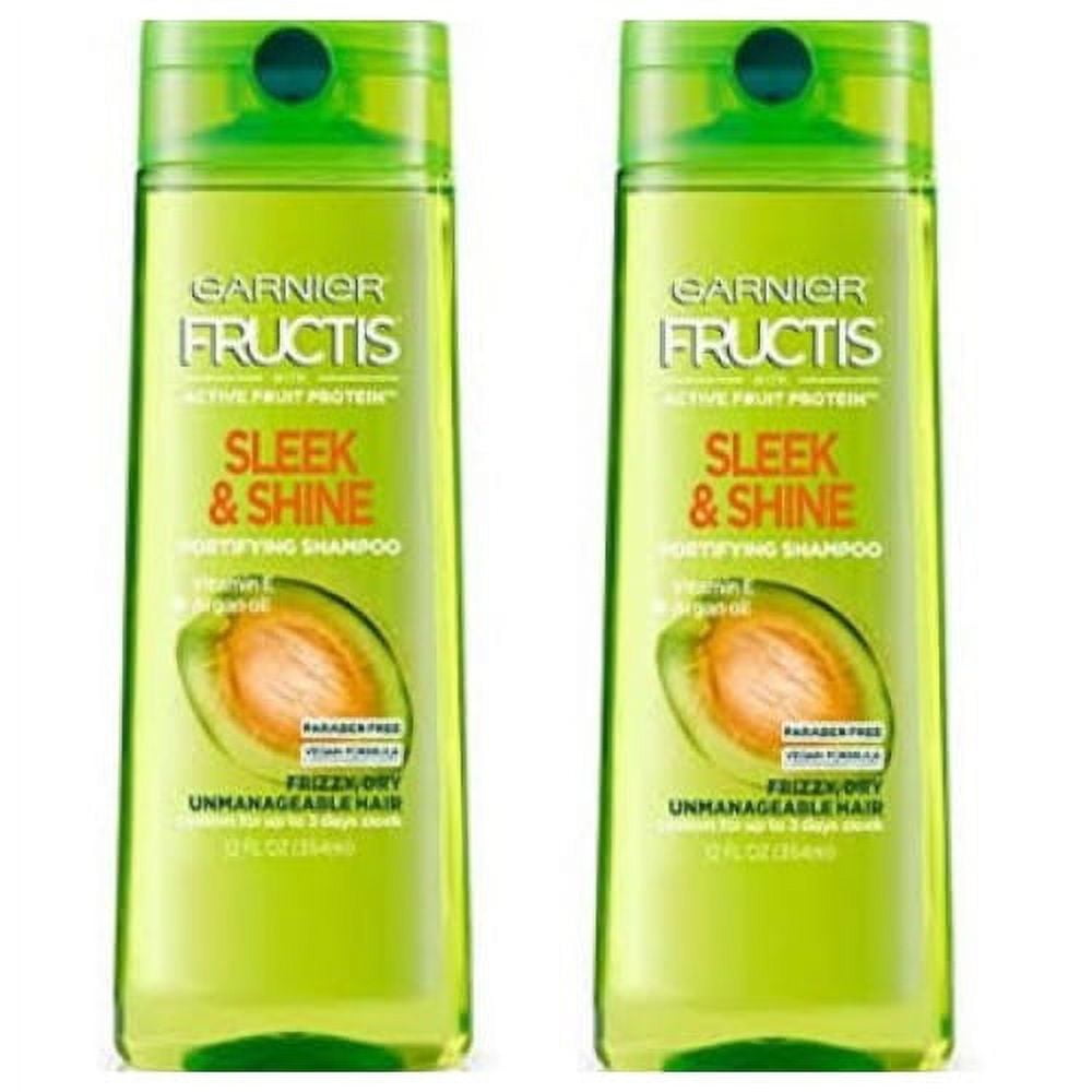 FUCESS Premium AR Shampoo 2本セット Garnier Fructis Sleek and Shine Shampoo for Frizzy Hair, 2
