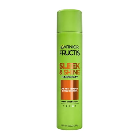 Garnier Fructis Style Sleek and Shine Hairspray, Anti-Humidity Ultra Strong Hold Hair Spray, 8.25 oz