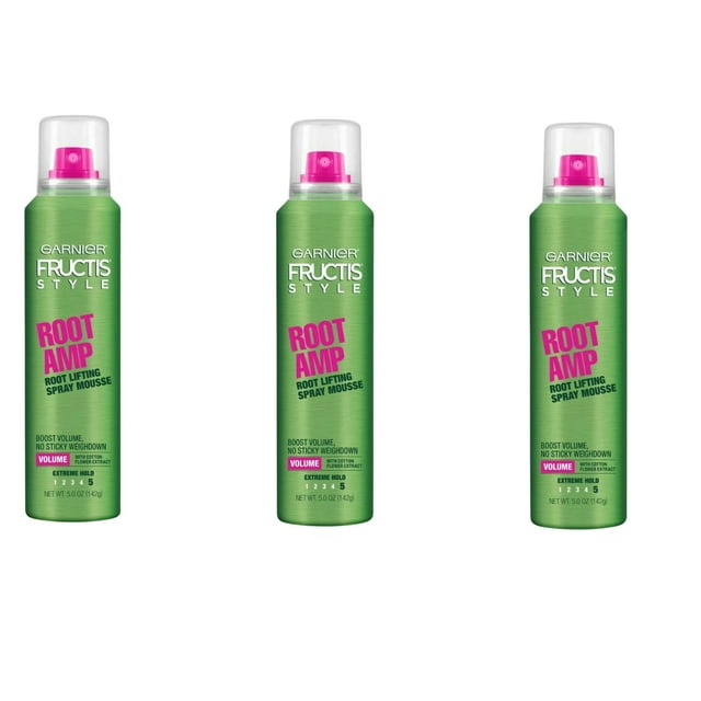 Garnier Fructis Style Full And Plush Root Amp Root Lifting Hairspray Mousse - 5 Oz, 3 Pack