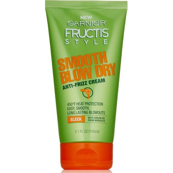 Garnier Fructis Style Smooth Blow Dry Anti Frizz Cream 5.1 oz (Pack of 2)