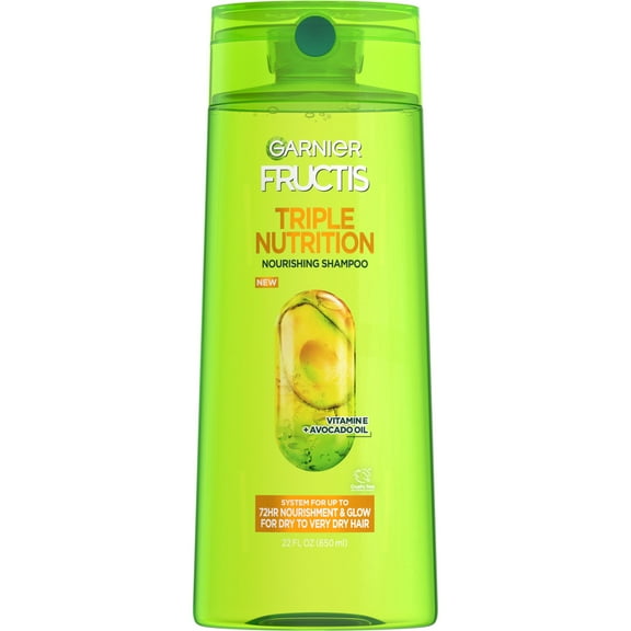 Garnier Fructis Triple Nutrition Shampoo for Dry to Very Dry Hair, , 22 oz, 3 Pack