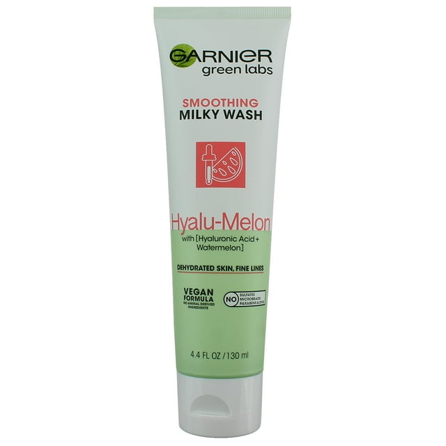 Garnier Green Labs HyaluMelon Smoothing Milky Washable Cleanser, , 4.4 fl. oz. (Pack of 3