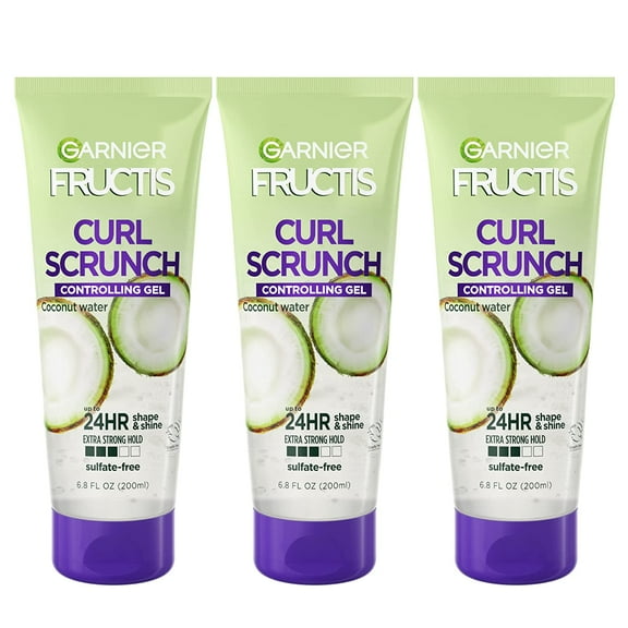 Garnier Hair Care Fructis Style Curl Scrunch Controlling Gel For Curly Hair, 6.8 Ounce (Pack Of 3)