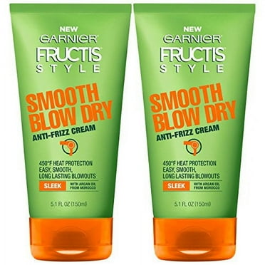 Garnier Hair Care Fructis Style Smooth Blow Dry Anti-Frizz Cream, 2 Count