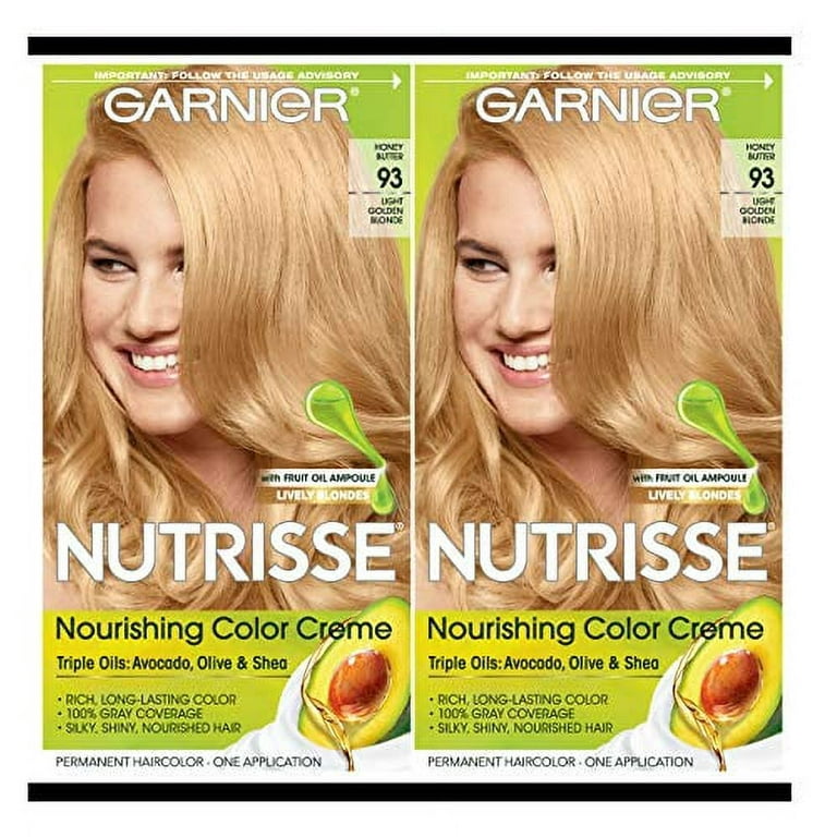 Creme, Golden May Vary) (Honey Hair Dye, Nourishing Light Hair Count Garnier Blonde Permanent Butter) 2 (Packaging Nutrisse 93 Color