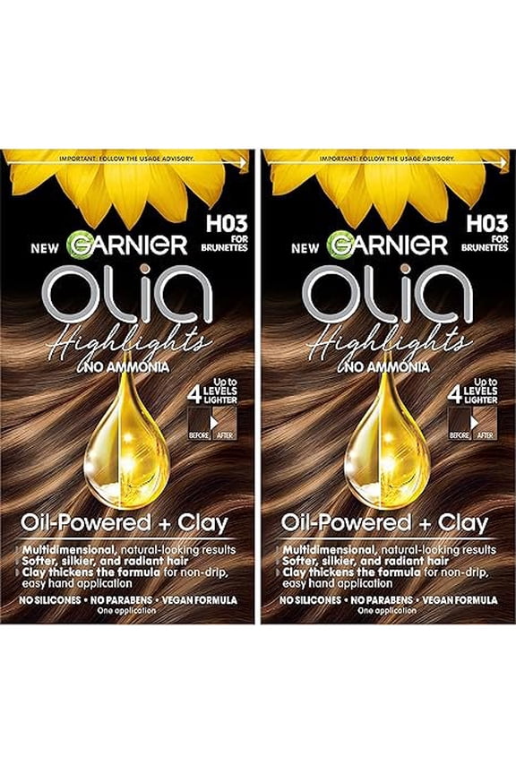 Hair Color Olia Ammonia-Free Permanent Hair Dye, H03 Highlights for Brunettes, 2 Count
