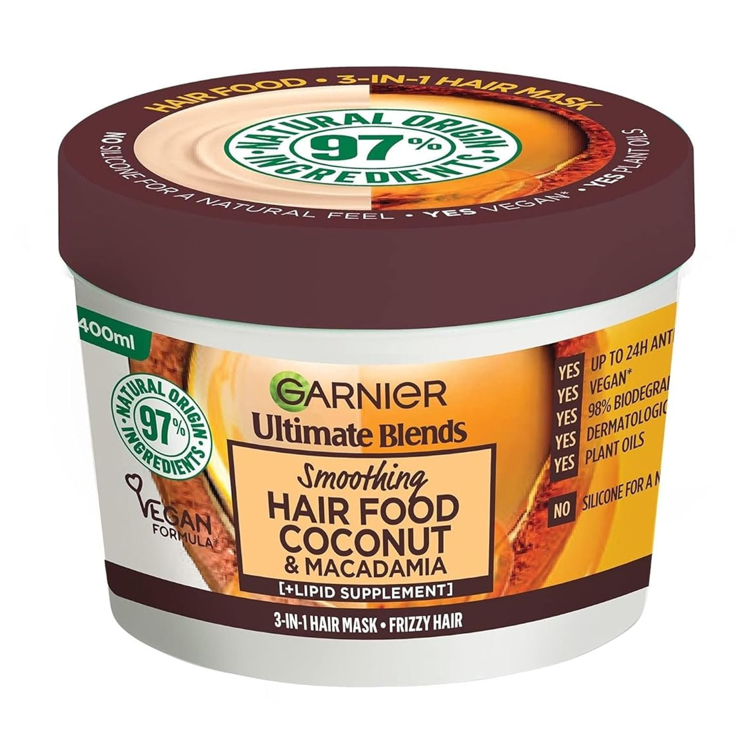 Garnier Hair Food 3in1 Hair Treatment Mask, Smooths and Nourishes