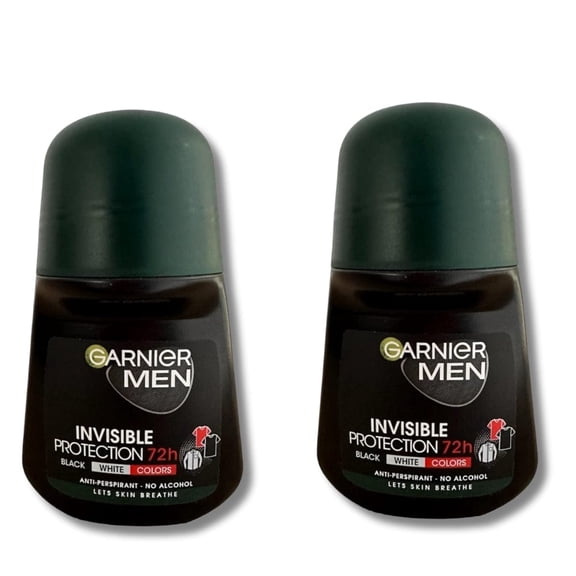 Garnier Men Invisible Protection Anti-Perspirant Roll-On 50 ml / 1.7 fl oz 2 Pack