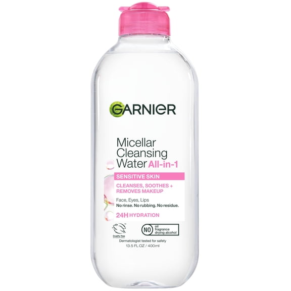 Garnier SkinActive Micellar Cleansing Water All in 1 Makeup Remover, Face Cleanser, 13.5 fl oz