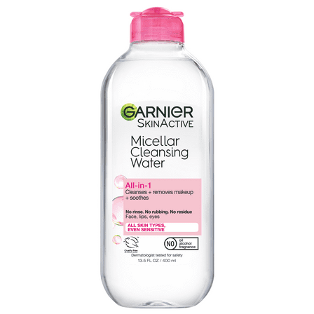 Garnier SkinActive Micellar Cleansing Water All in 1 Makeup Remover, Face Cleanser, 13.5 fl oz