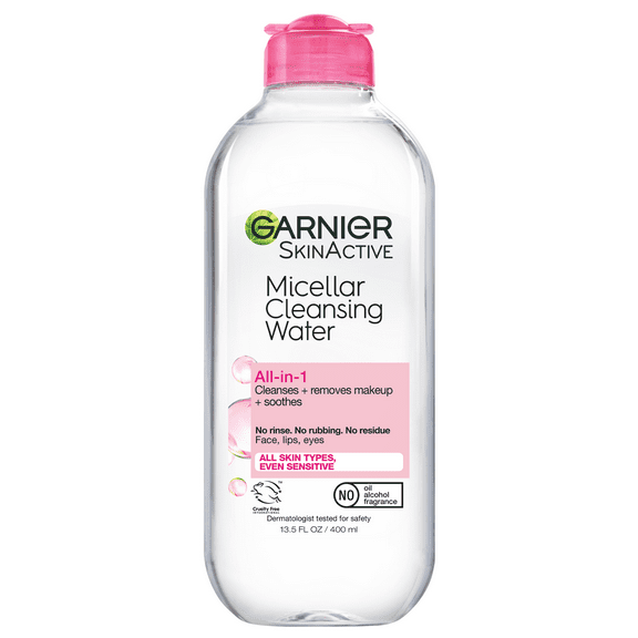 Garnier SkinActive Micellar Cleansing Water All in 1 Makeup Remover, Face Cleanser, 13.5 fl oz