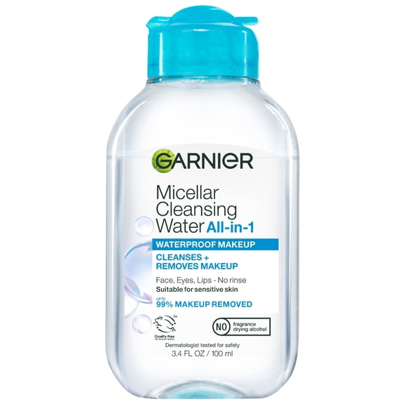 Garnier SkinActive Micellar Cleansing Water All in 1 Waterproof Makeup Remover, Face Cleanser, 3.4 fl oz