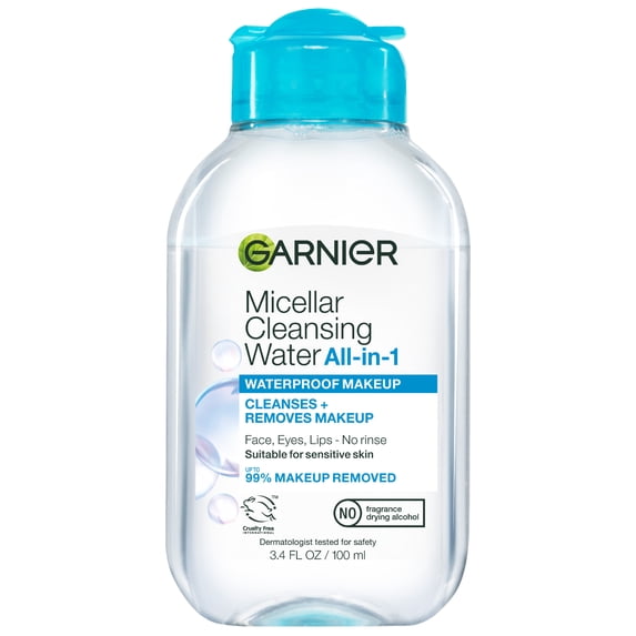 Garnier SkinActive Micellar Cleansing Water All in 1 Waterproof Makeup Remover, Face Cleanser, 3.4 fl oz