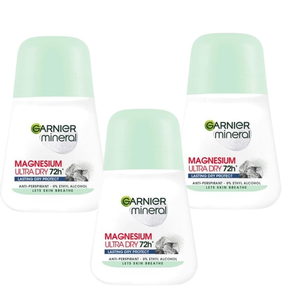 Garnier Mineral Magnesium Ultra Dry 72h Lasting Roll-On 50 ml /1.7 fl oz 3 Pack