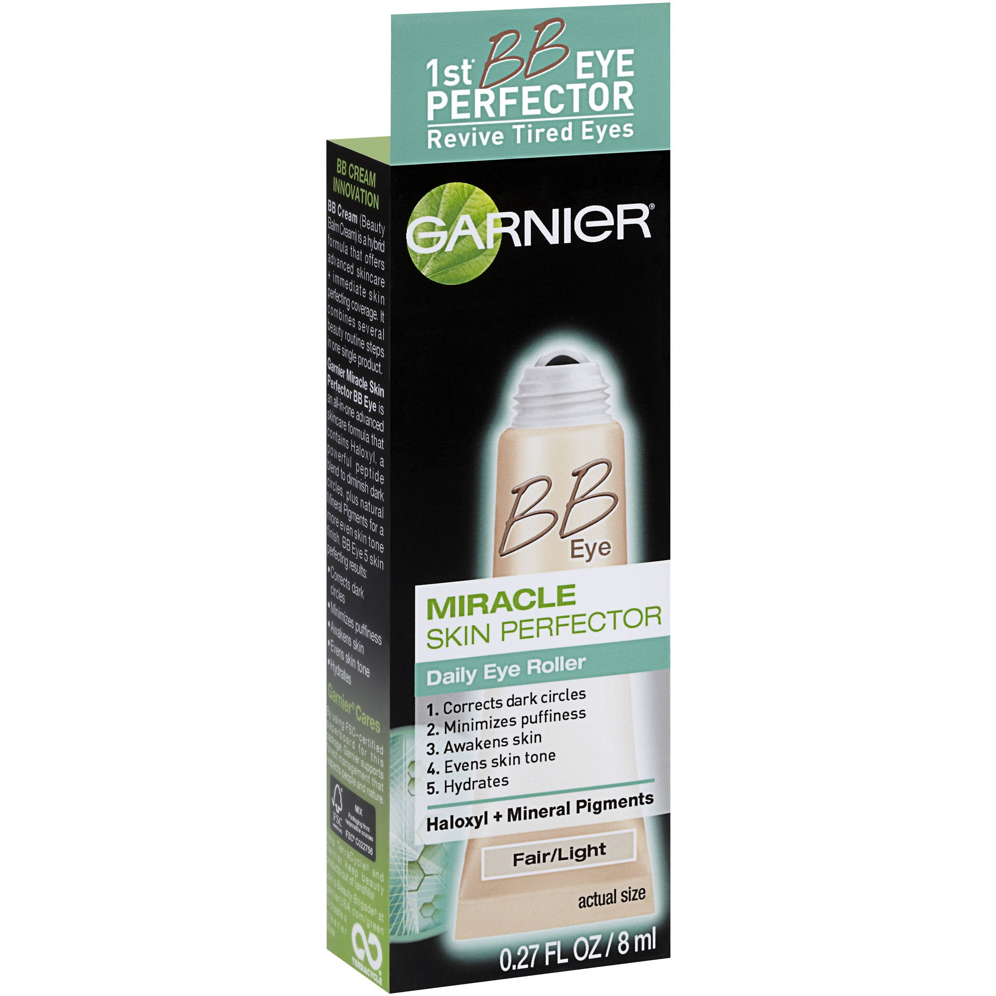 Garnier Skin BB Eye Miracle Skin Perfector Eye Roller, Light/Medium, 0.27 oz
