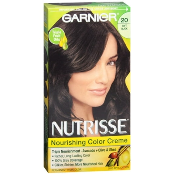 Garnier Nourishing Hair Color Creme, 20 Black Tea (Soft Black), 4 Pack