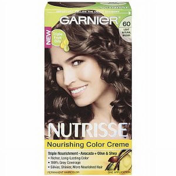 Garnier Nutrisse Acorn Natural Brown Permanent Nourishing Hair Color Creme # 60, 2 Pack