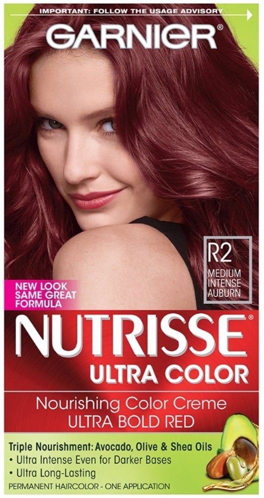 Garnier Nutrisse Hair Color Creme, R2 Medium Intense Auburn, 1 Each ...