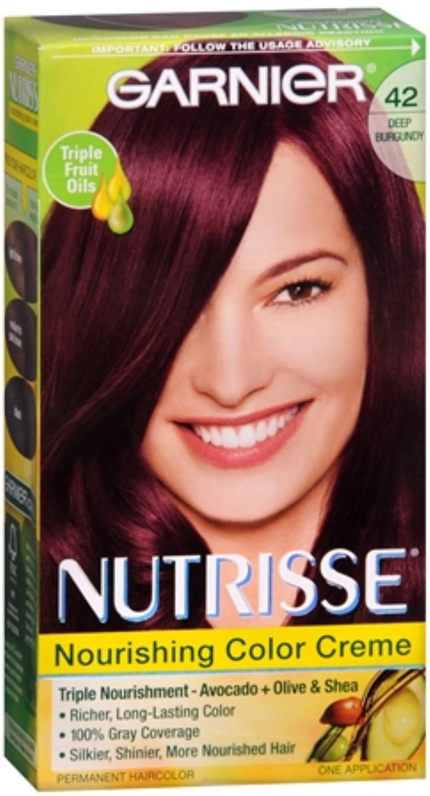 Garnier Nutrisse Haircolor - 42 Black Cherry (Deep Burgundy) 1 Each (Pack of 3)