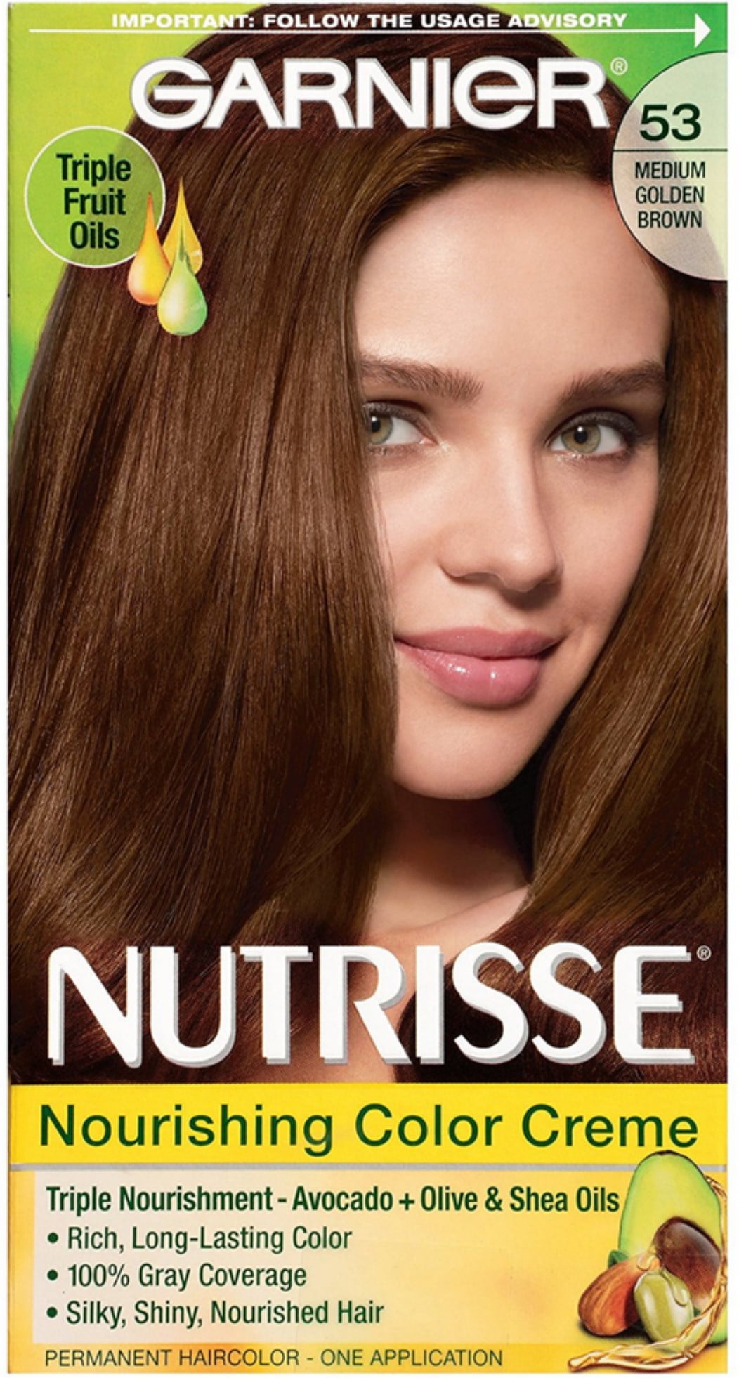 Garnier Nutrisse Haircolor, 53 Medium Golden Brown 1 ea (Pack of 3)