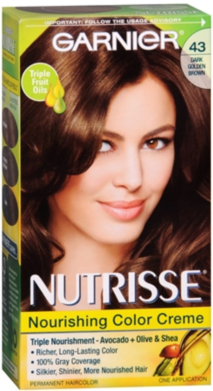 Garnier Nutrisse Haircolor Creme, Dark Golden Brown [43] 1 Each Pack of 3