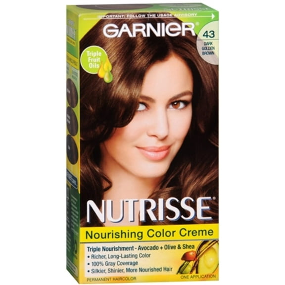 Garnier Nutrisse Haircolor Creme, Dark Golden Brown [43] 1 Each (Pack of 3)