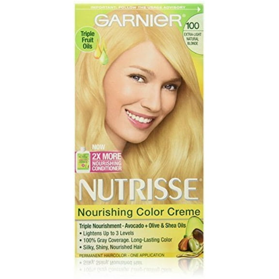 Garnier Nutrisse Nourishing Color Creme, Extra-Light Natural Blonde, 4-Pack