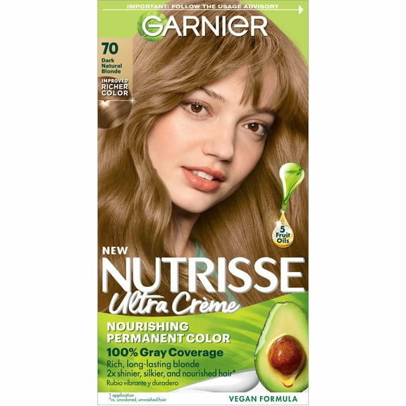 Garnier Nutrisse Nourishing Creme 70 Dark Natural Blonde Hair Color - Long Lasting Almond Crme Perfection!