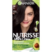 Garnier Nutrisse Nourishing Hair Color Creme, 020 Soft Black Tea