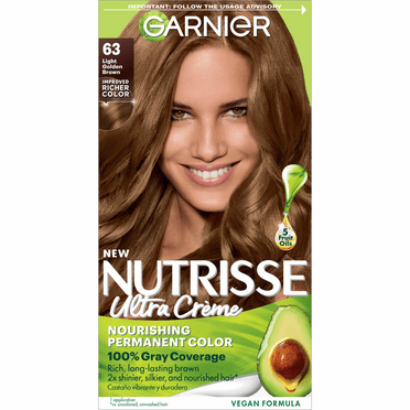 Garnier Nutrisse Nourishing Hair Color Creme, 063 Light Golden Brown Brown Sugar