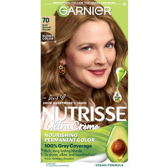 Garnier Nutrisse Nourishing Hair Color Creme, 070 Dark Natural Blonde Almond Creme