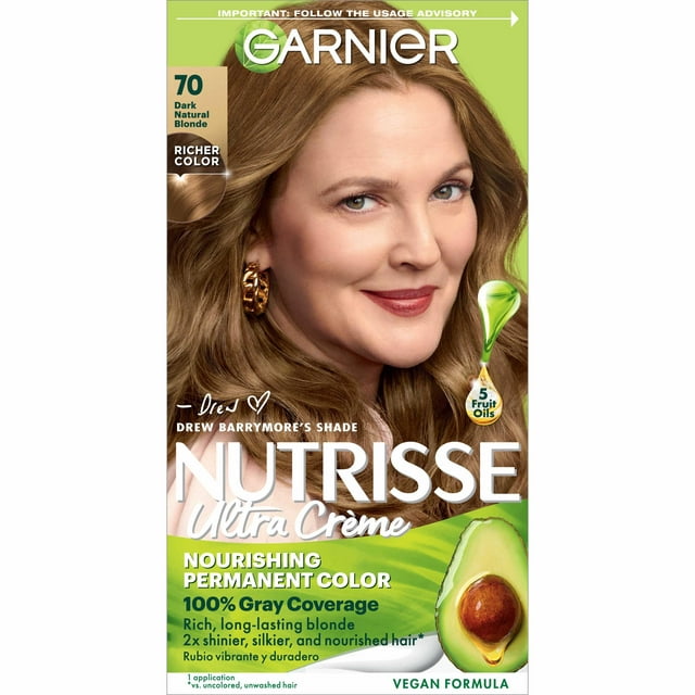 Garnier Nutrisse Nourishing Hair Color Creme, 070 Dark Natural Blonde Almond Creme