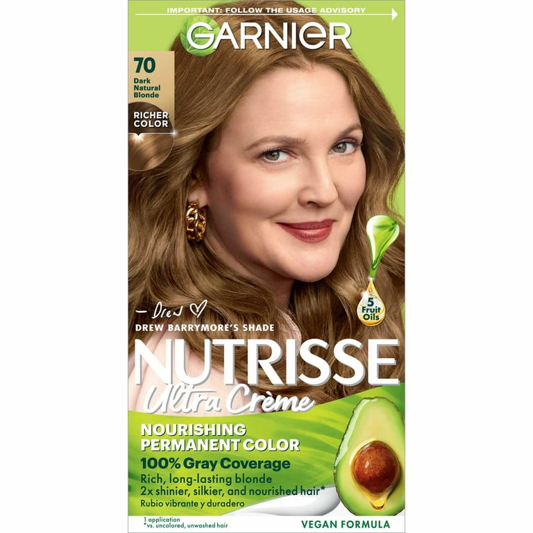 Garnier Nutrisse Nourishing Hair Color Creme, 070 Dark Natural Blonde  Almond Creme