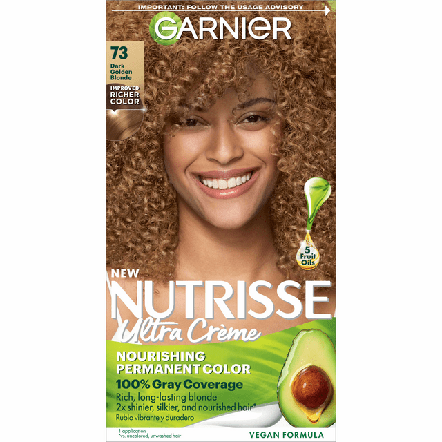 Garnier Nutrisse Nourishing Hair Color Creme, 073 Dark Golden Blonde Honey Dip