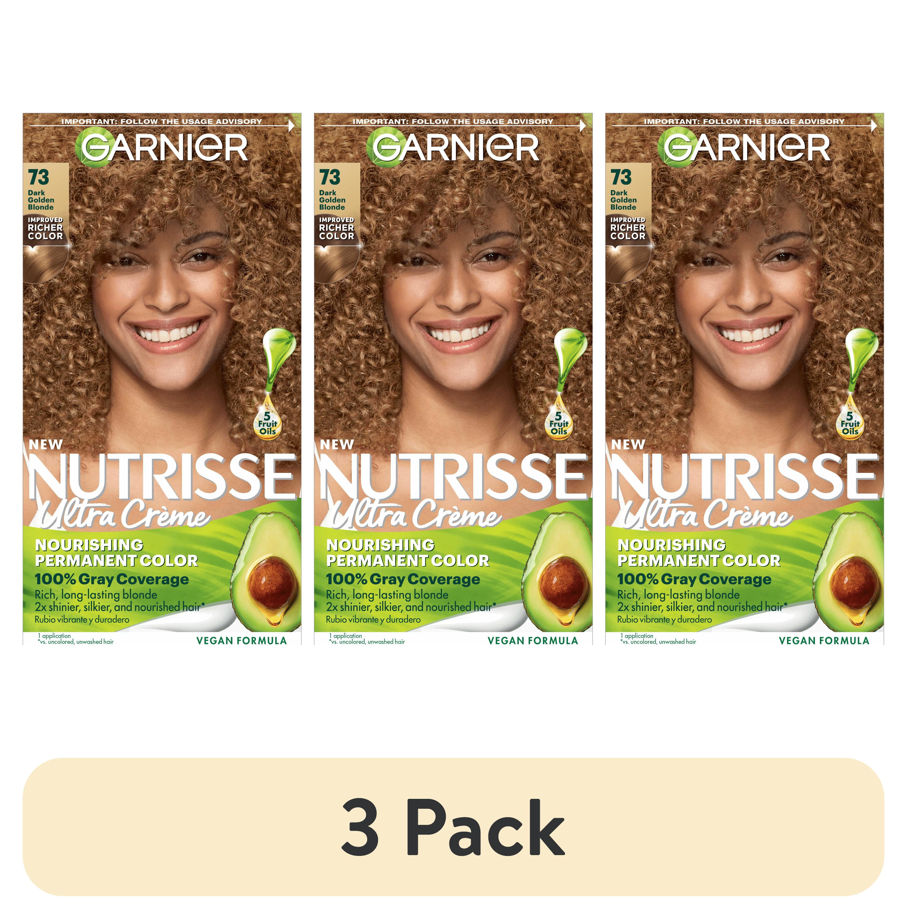 (3 pack) Garnier Nutrisse Nourishing Hair Color Creme, 073 Dark Golden