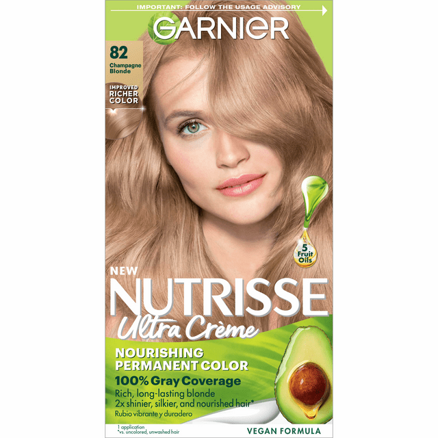 Garnier Nutrisse Nourishing Hair Color Creme, 082 Champagne Blonde